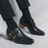 Men's Wedding Shoes Fashion Slim Fit Pointed High Heel Leather Dress Shoes Classic Vintage Style